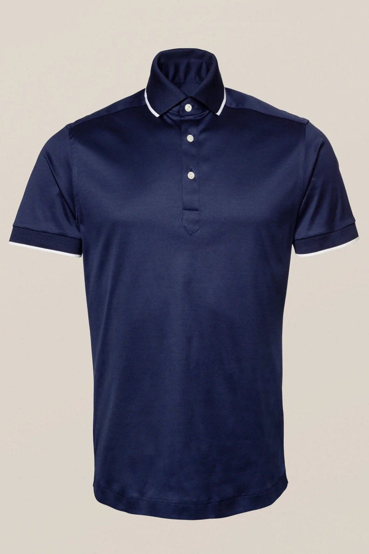 Polo bleue en jersey en fil d’Écosse Homme - Hauts - Polo - Polo mc Eton