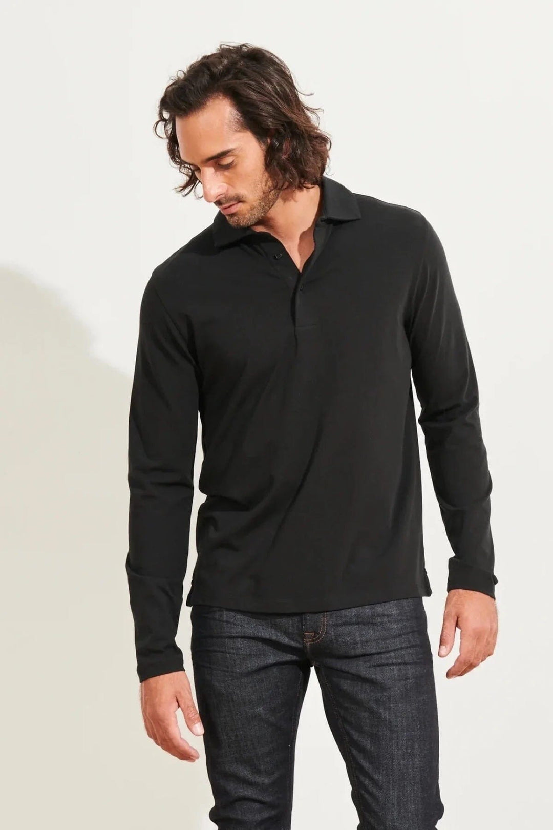 Polo de coton stretch manches longues Homme - Hauts - Polo - Polo ml Patrick Assaraf