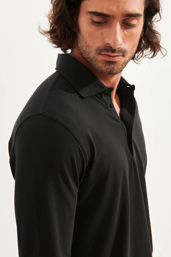 Polo de coton stretch manches longues Homme - Hauts - Polo - Polo ml Patrick Assaraf