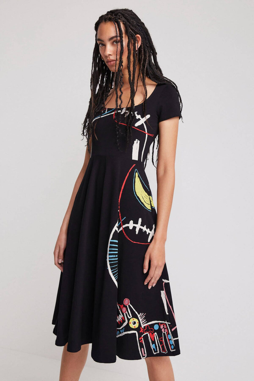 Robe longue à imprimé artistique Femme - Robe - Robe longue Desigual