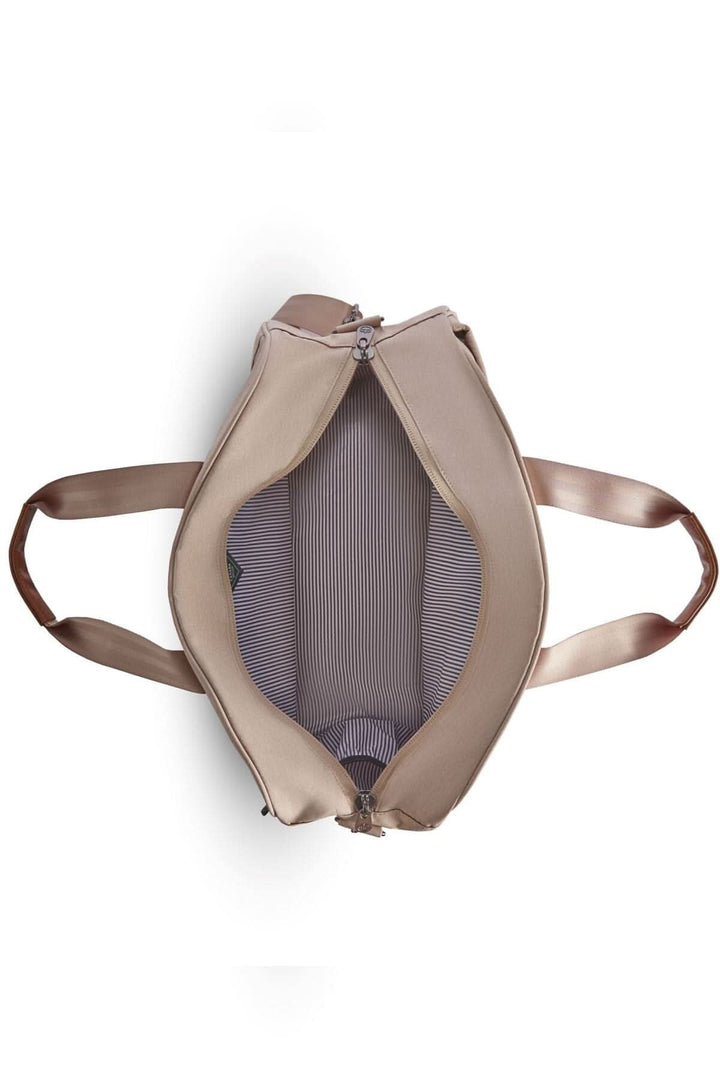 Vue du haut du sac de sport recyclé PKG Westmount 26L avec doublure intérieure rayée.