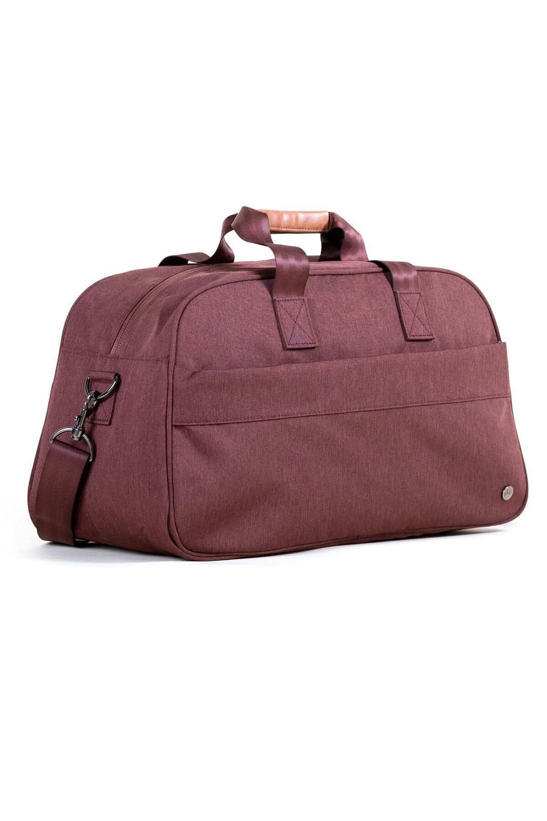 Sac de sport recyclé PKG Westmount 26L en polyester résistant, couleur bordeaux, avec sangle rembourrée.