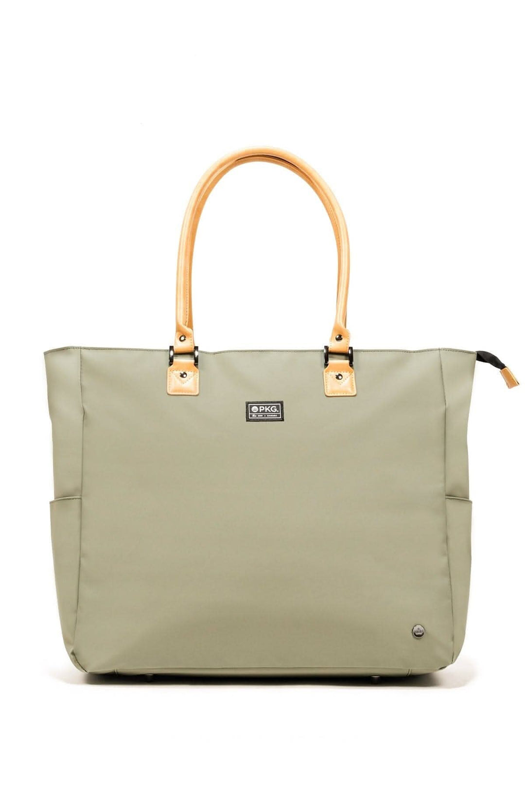 Sac fourre-tout recyclé 33L Georgian en tissu imperméable, avec poignées en bois.