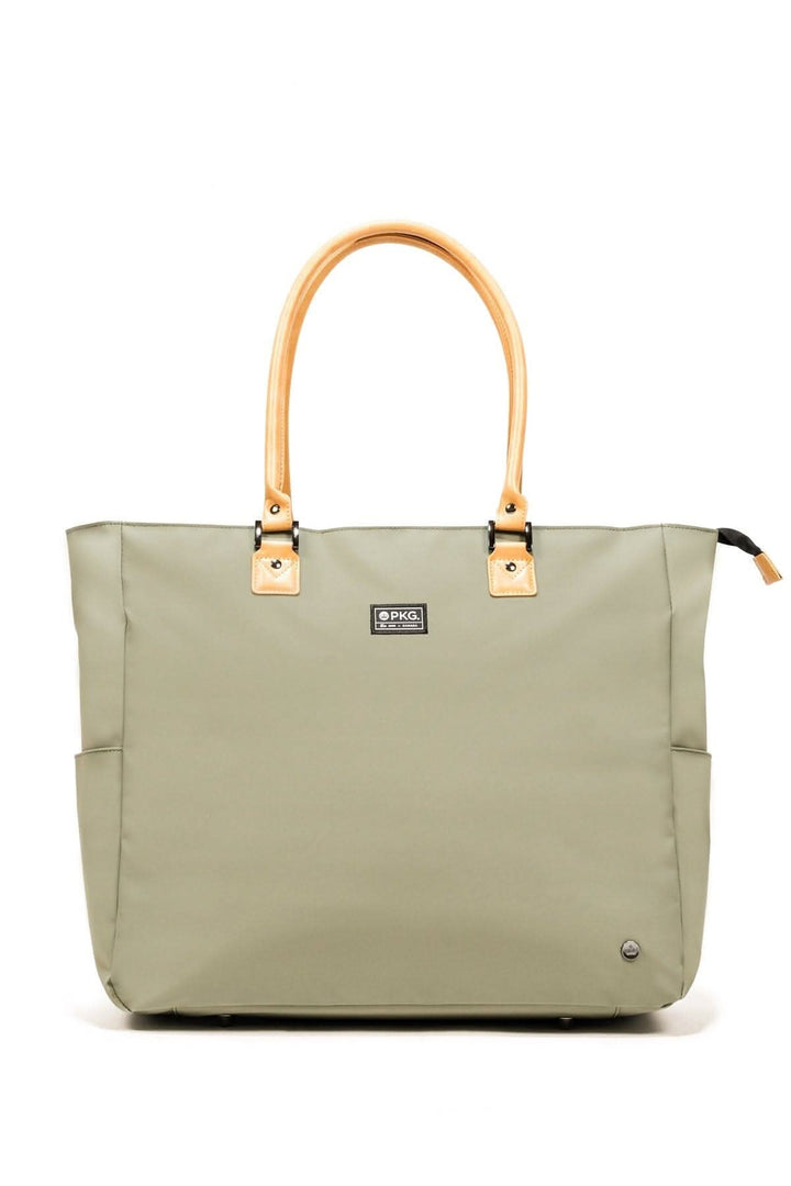 Sac fourre-tout recyclé 33L Georgian en tissu imperméable, avec poignées en bois.
