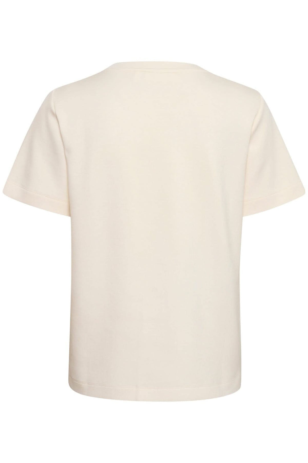 T-shirt velouté Vincent, coupe classique, col rond, couleur crème, dos simple, confort et style.